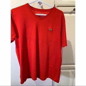 Lacoste V-Neck T-shirt Red Large